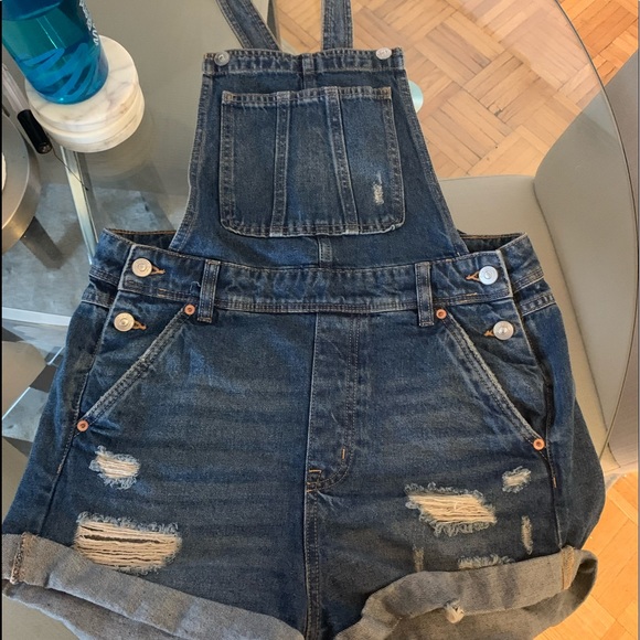 Distressed Jean shortalls for women - Picture 3 of 3